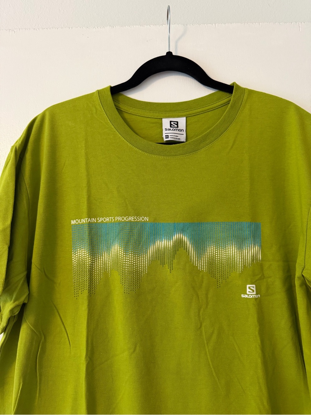 NWT Salomon Men’s Lime Green Graphic Short-Sleeve Tee, Size 2XL